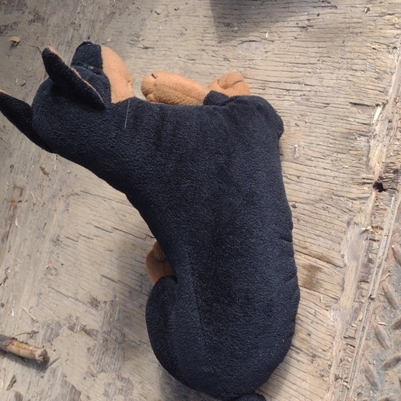 Plush Dog Toy - Black and Brown - Picture 2 of 3